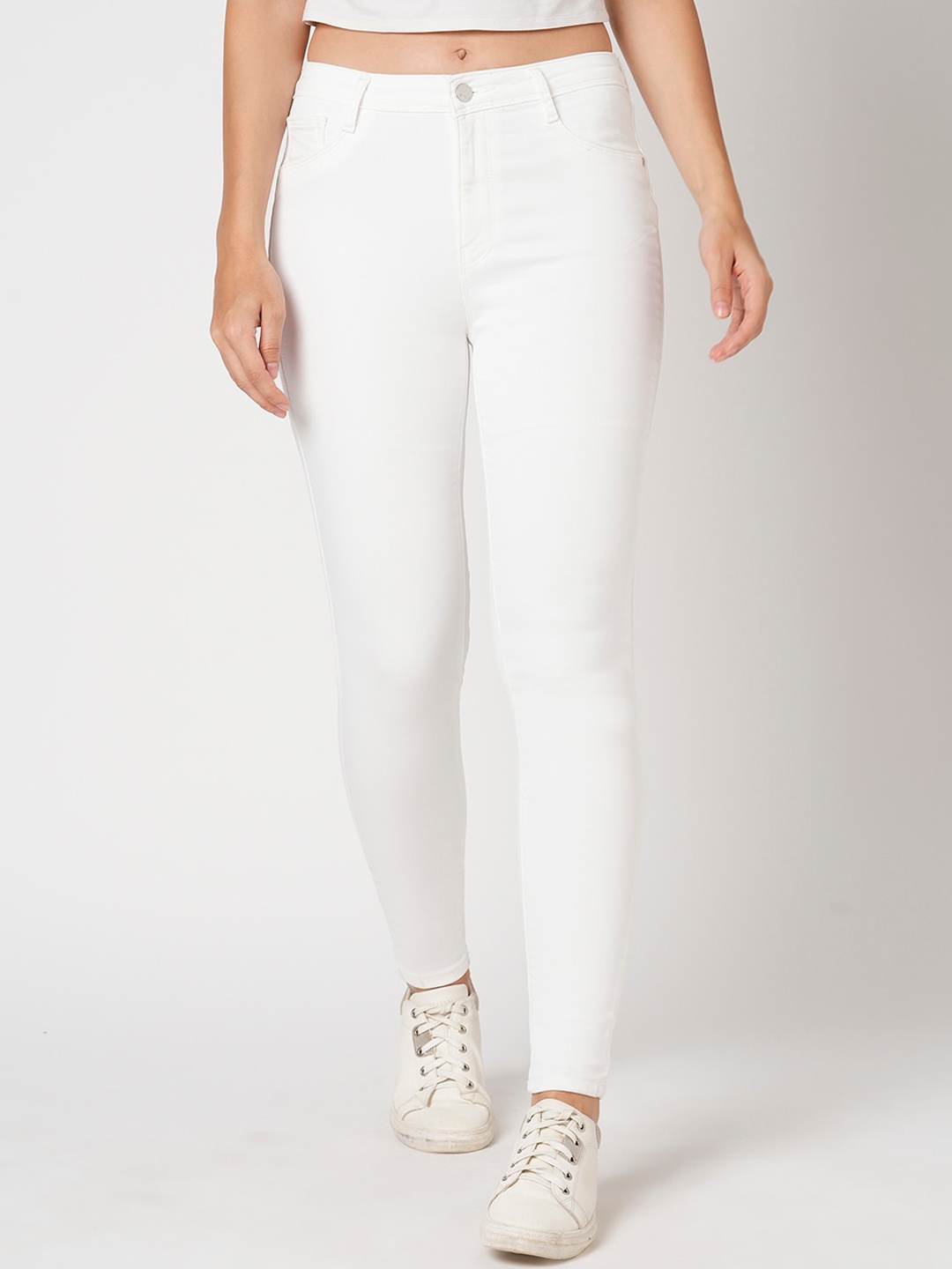 

Kraus Jeans Women Skinny Fit High-Rise Stretchable Jeans, White