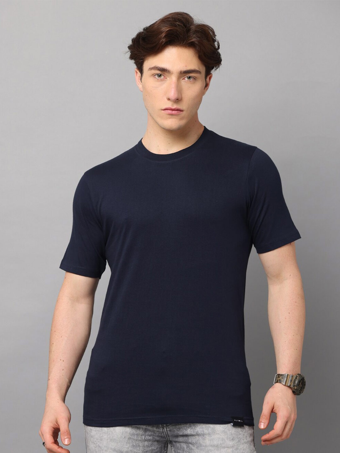 

SILISOUL Pure Cotton Bio Finish T-shirt, Navy blue