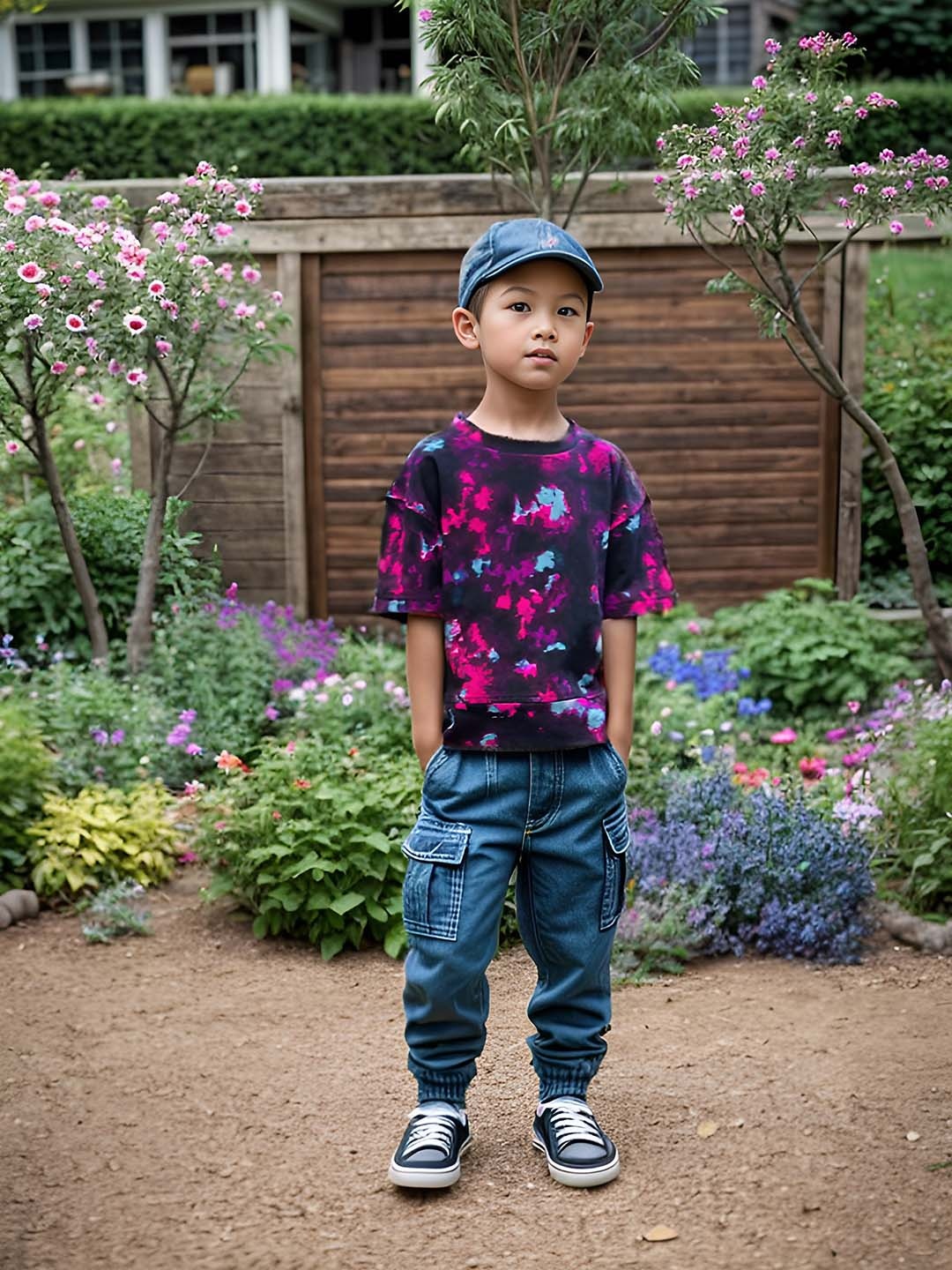 Jumping Joey Boys Tie & Dye Pure Cotton Oversized T-shirt, Black