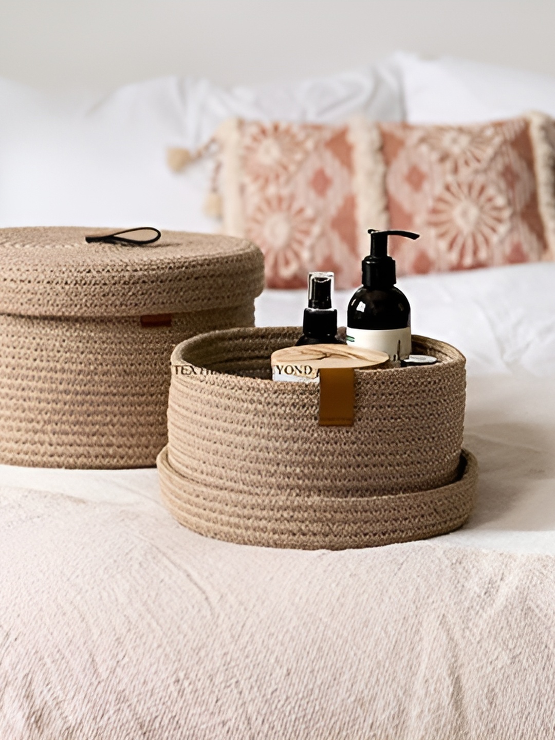

Textile and Beyond Brown 2 Pieces Jute Tote Basket