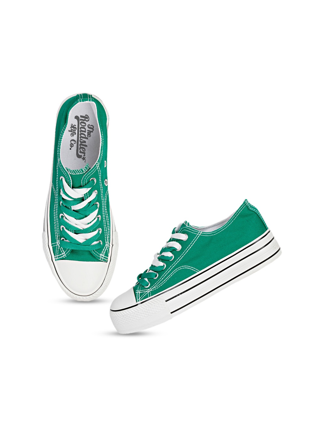 

Roadster The Lifestyle Co. Women Green Canvas Lightweight Flatform Sneakers