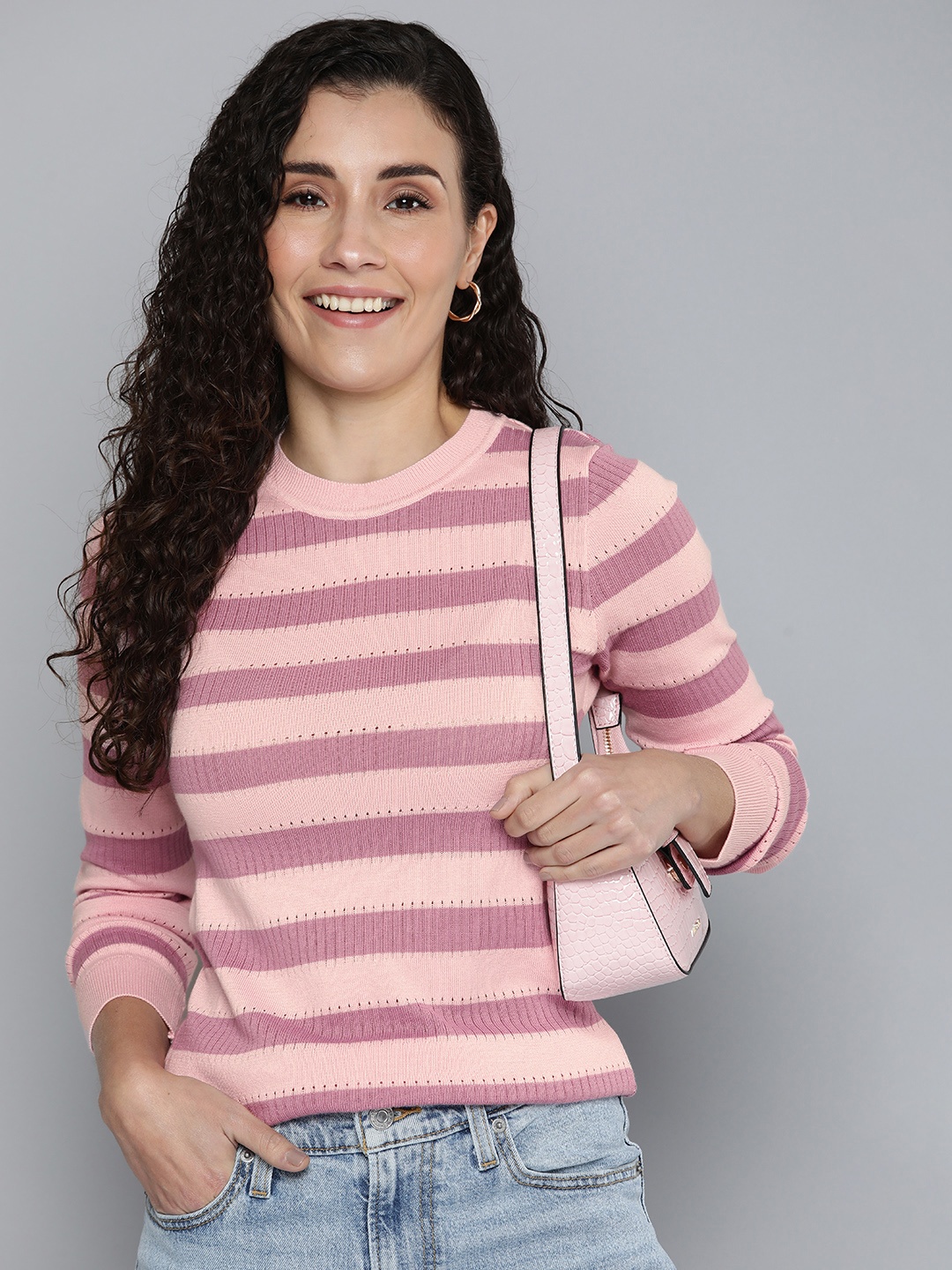

Levis Striped Pullover Sweater, Pink