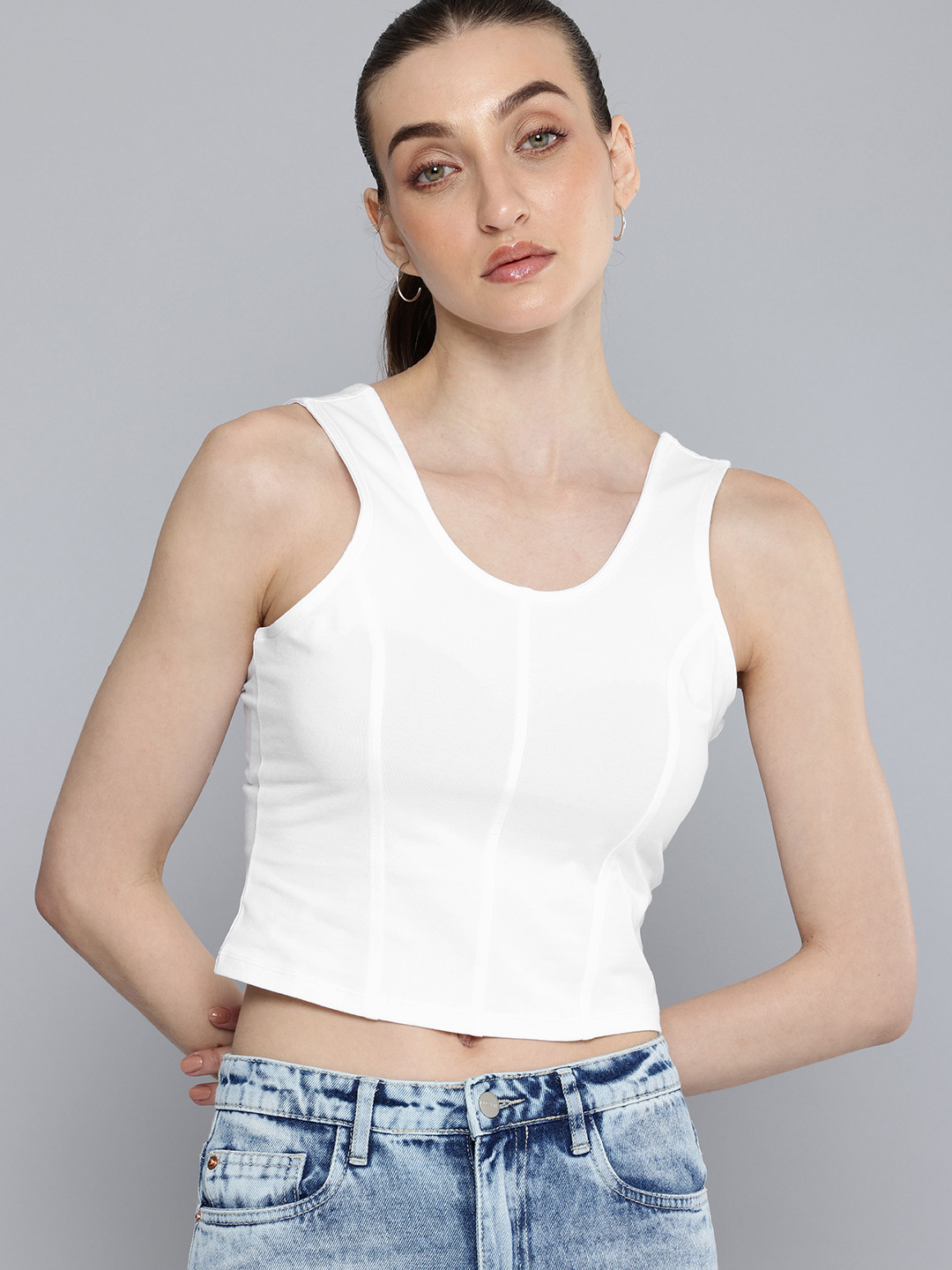 

Levis Knitted Fitted Crop Top, White