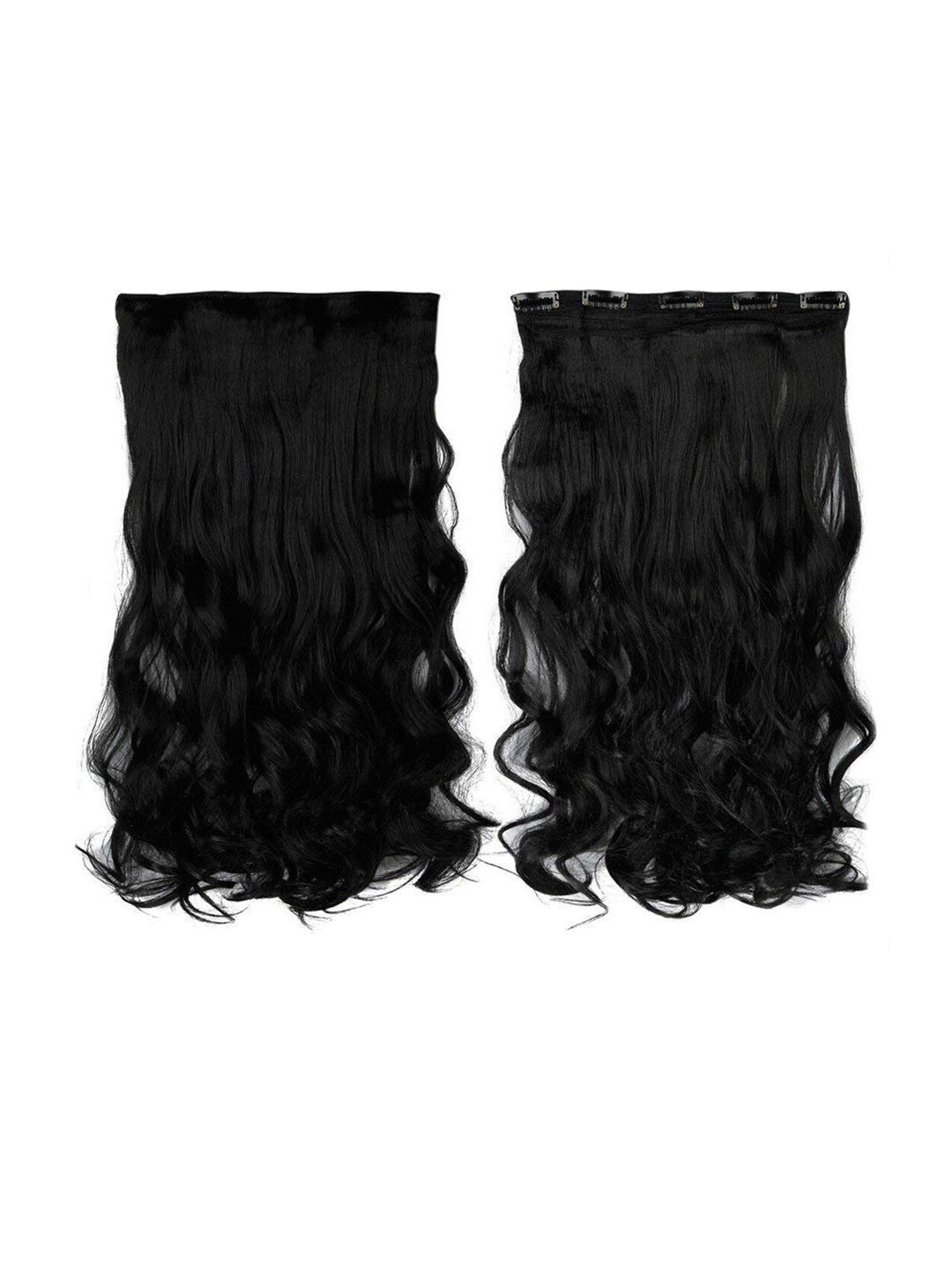 

VAGHBHATT 5 Clip Synthetic Curly Hair Extensions - Black 03