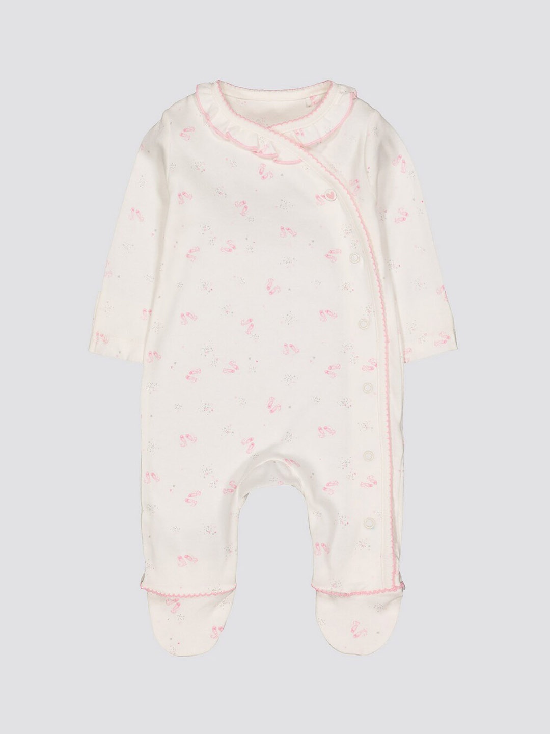 

mothercare Infants Printed Pure Cotton Sleepsuit, White