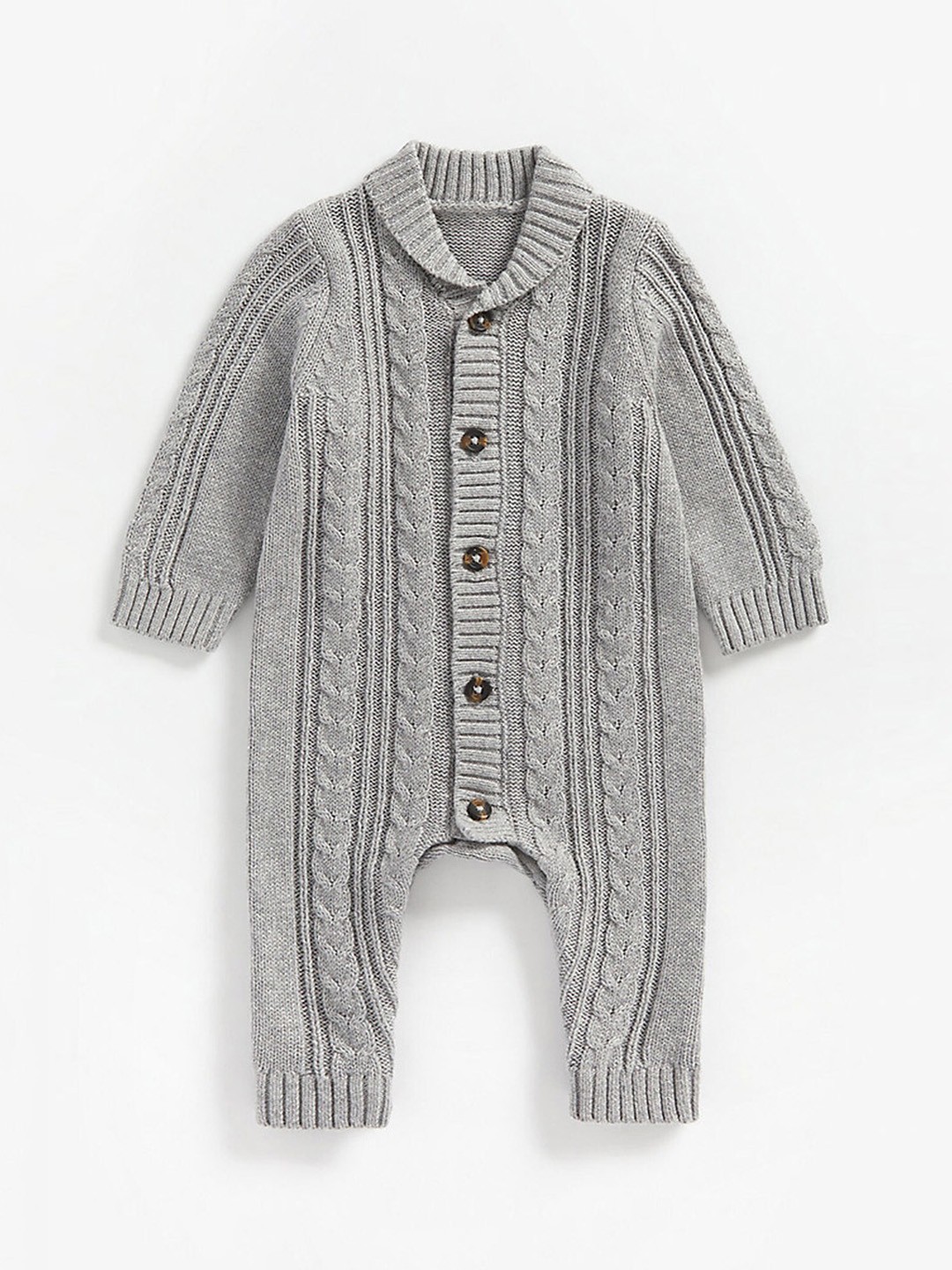 

mothercare Infants Textured Sleepsuit, Grey