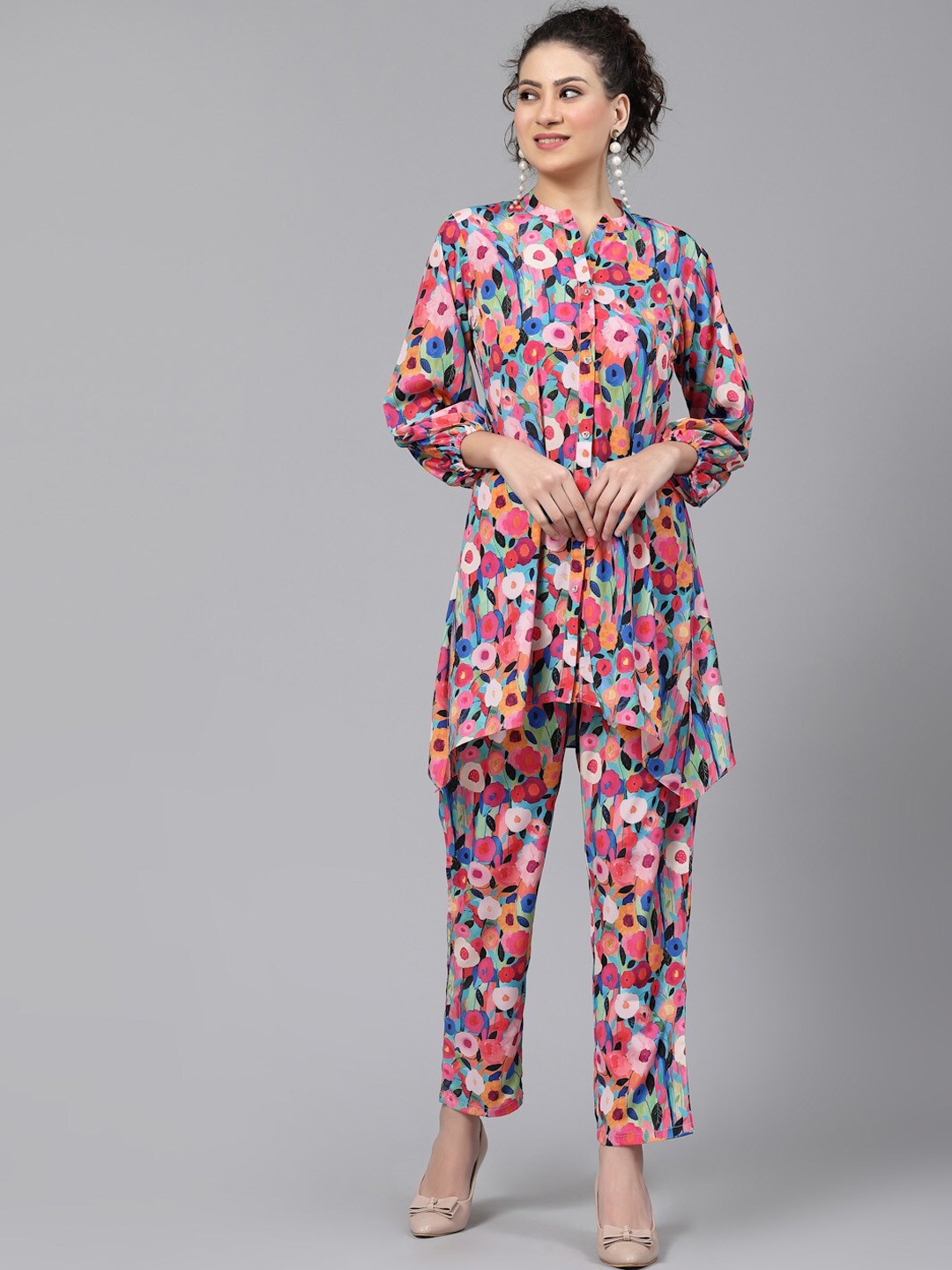 

TANKHI Printed Tunic With Trousers Co-Ords, Orange