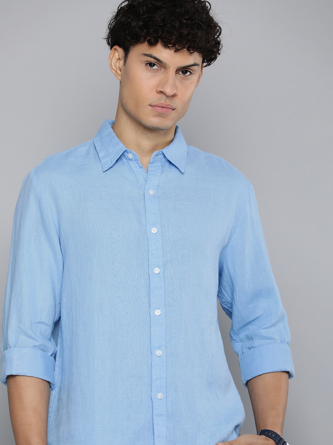 

Levis Pure Linen Slim Fit Opaque Casual Shirt, Blue