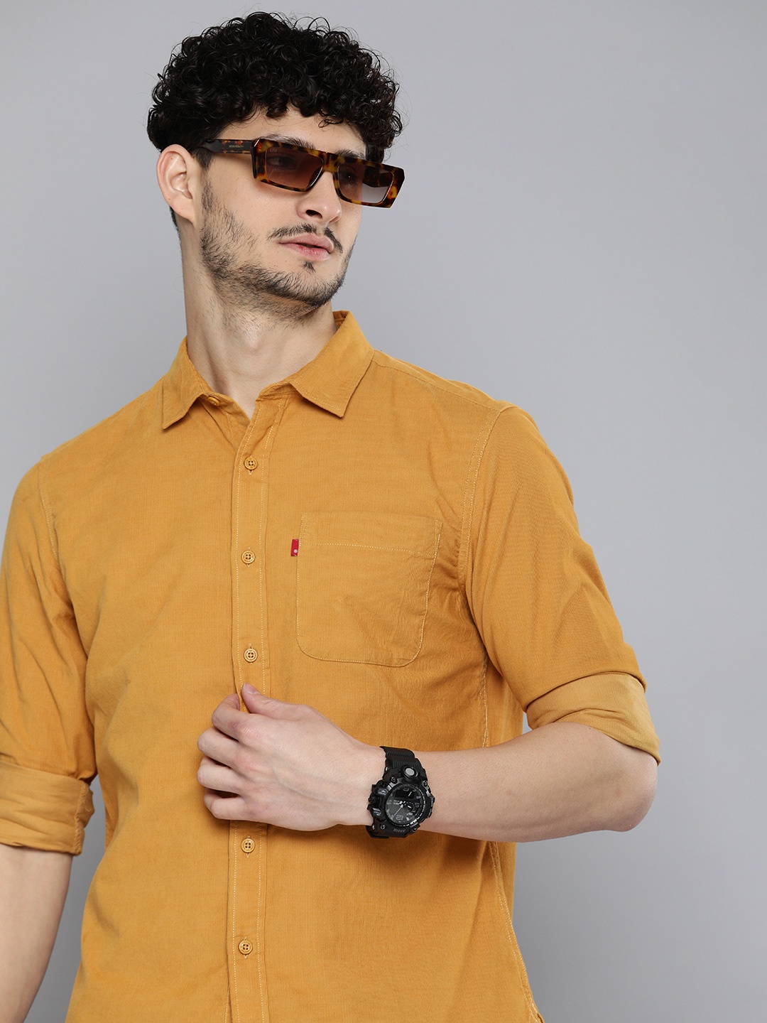 

Levis Pure Cotton Corduroy Casual Shirt, Yellow