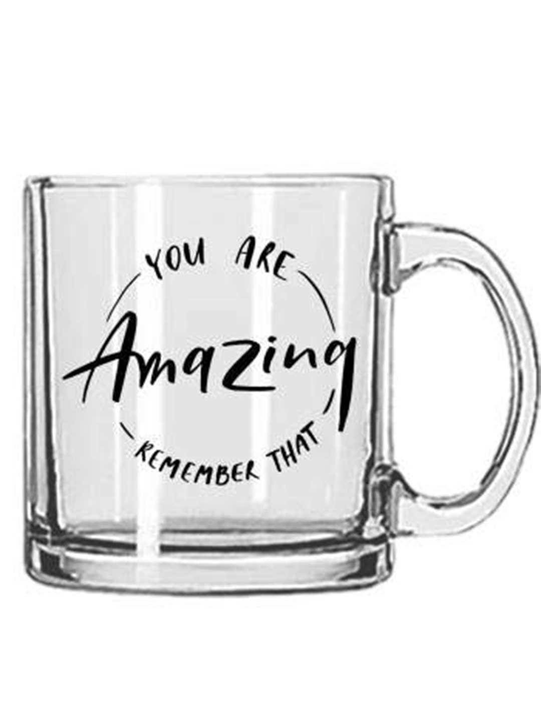 

1219 Avenue Transparent Text or Slogans Printed Glass Glossy Cup 330 ml