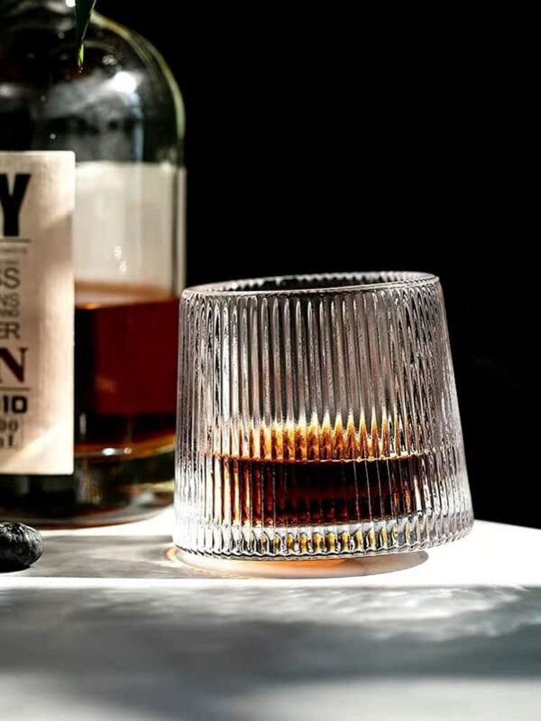 

1219 Avenue Transparent 6 Pieces Glass Rotable Bottom Whisky Glass 220 ml