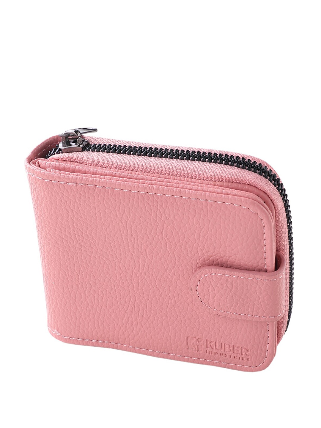 

Kuber Industries Unisex Textured Leather Card Holder Wallet, Pink