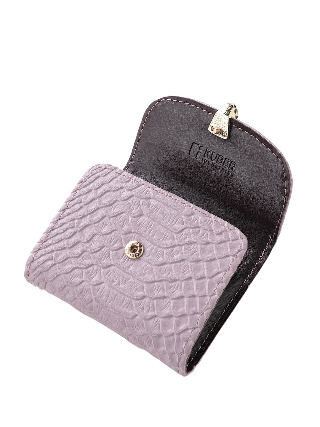 

Kuber Industries Unisex Textured Leather Card Holder Wallet, Purple