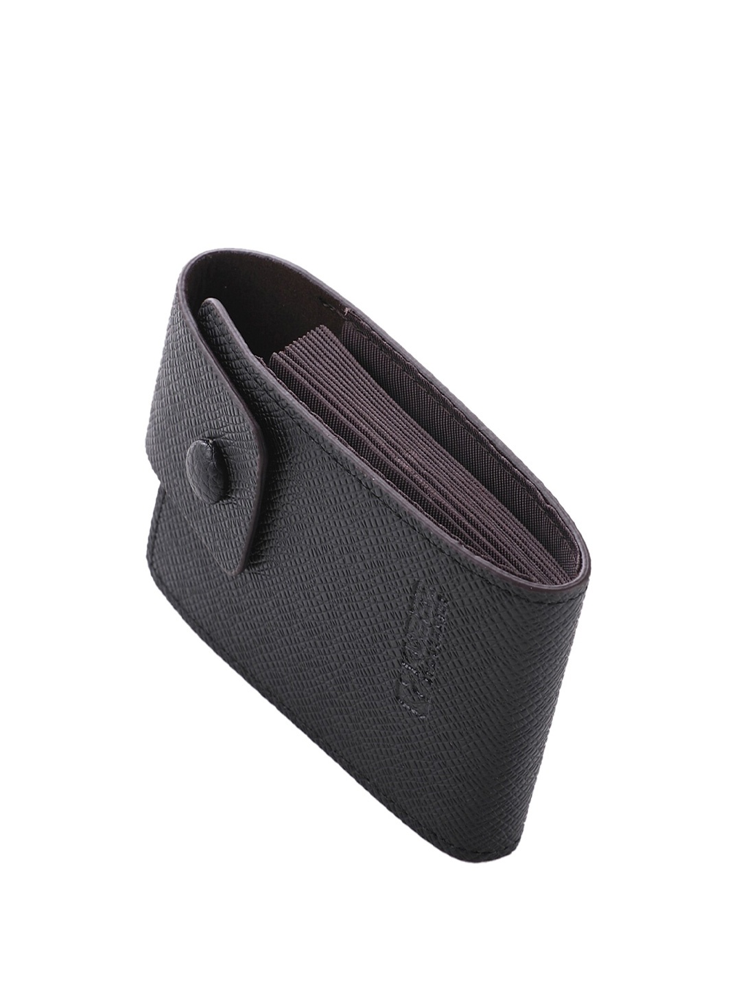 Kuber Industries Unisex Textured Leather Card Holder, Black