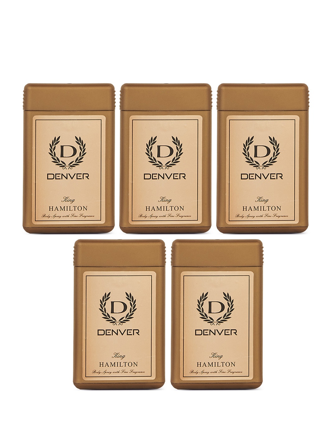 

Denver Men Set of 5 Hamilton King Pocket Perfume - 18 ml Each, Brown
