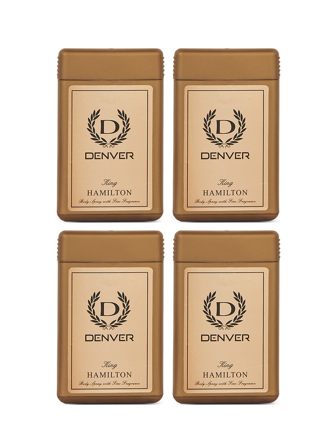 

Denver Men Set of 4 Hamilton King Pocket Perfume - 18 ml Each, Brown