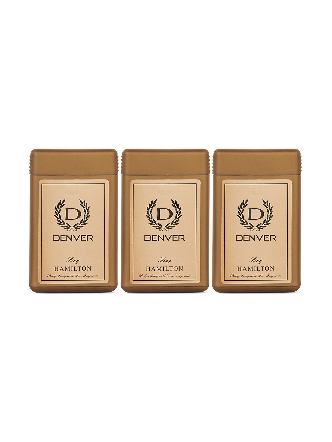 

Denver Men Set of 3 Long Lasting Hamilton King Pocket Perfume - 18 ml Each, Brown