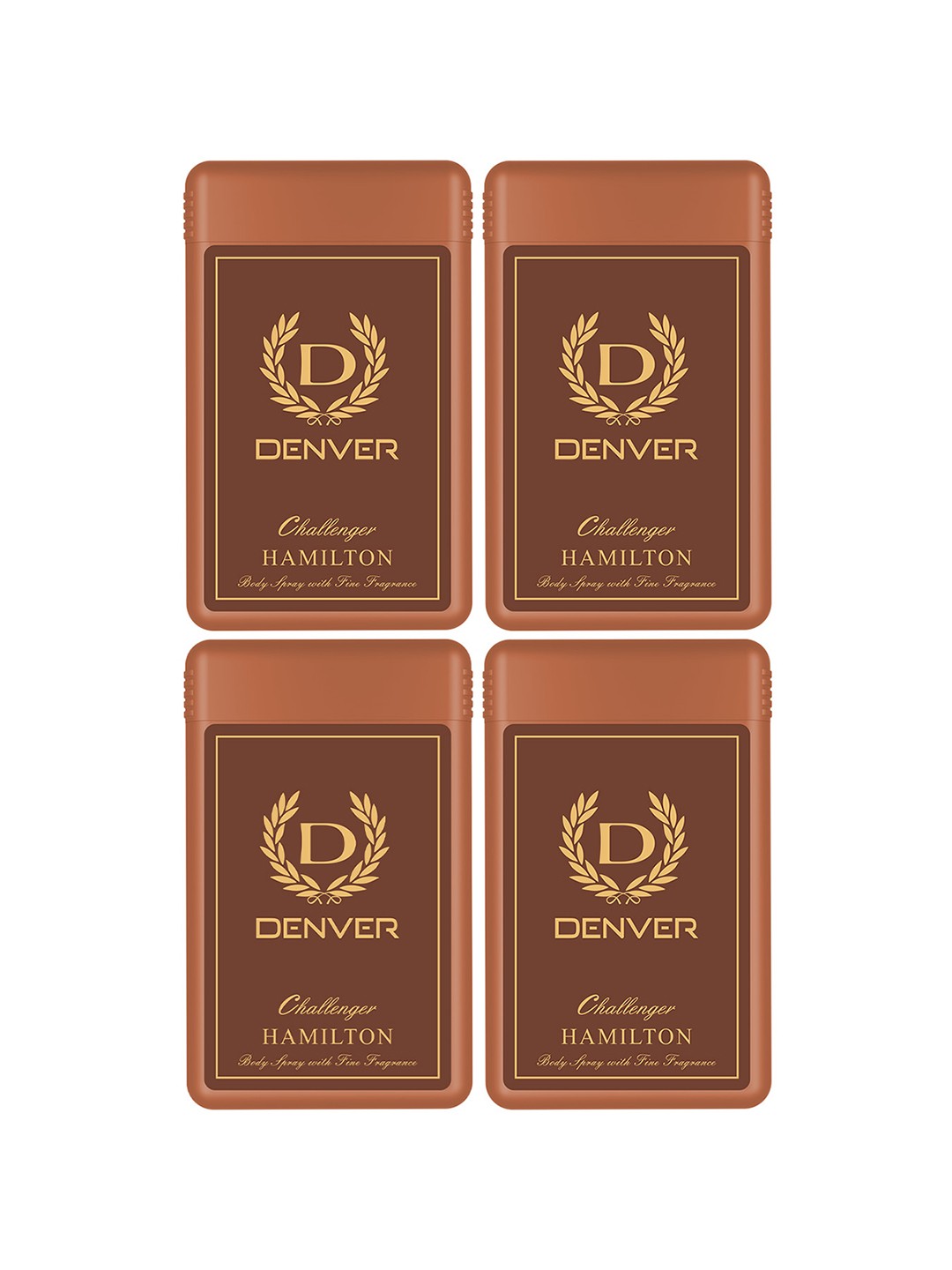 

Denver Men Set of 4 Hamilton Challenger Pocket Perfume - 18 ml Each, Brown