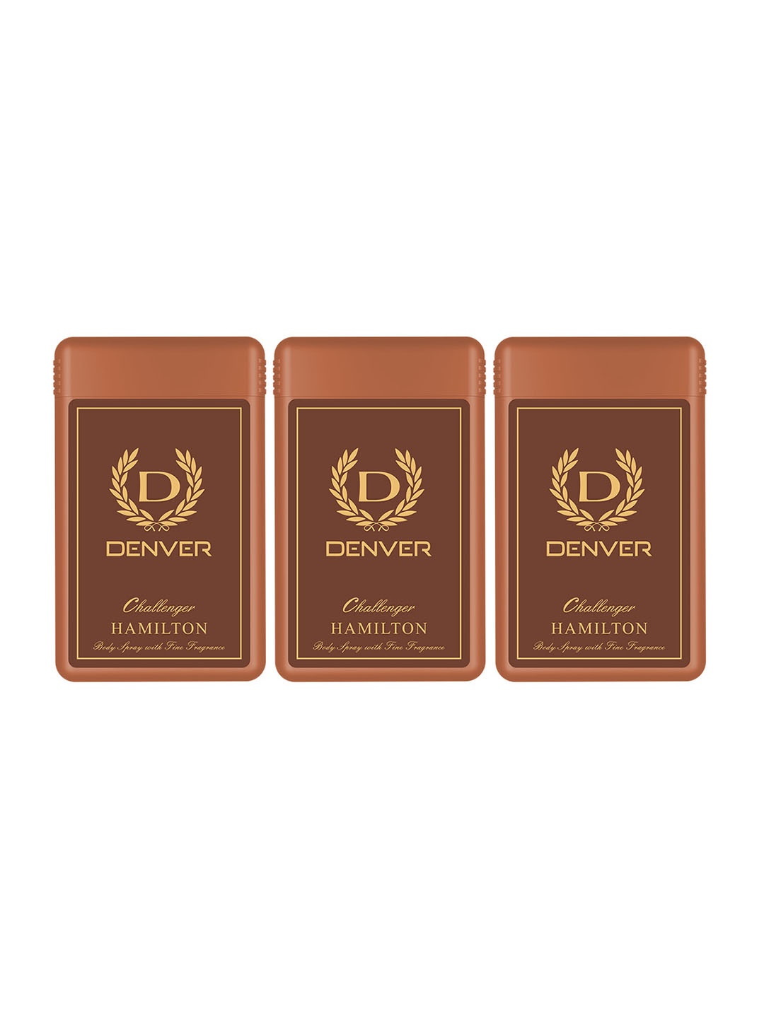

Denver Men Set of 3 Hamilton Challenger Pocket Perfume - 18 ml Each, Brown