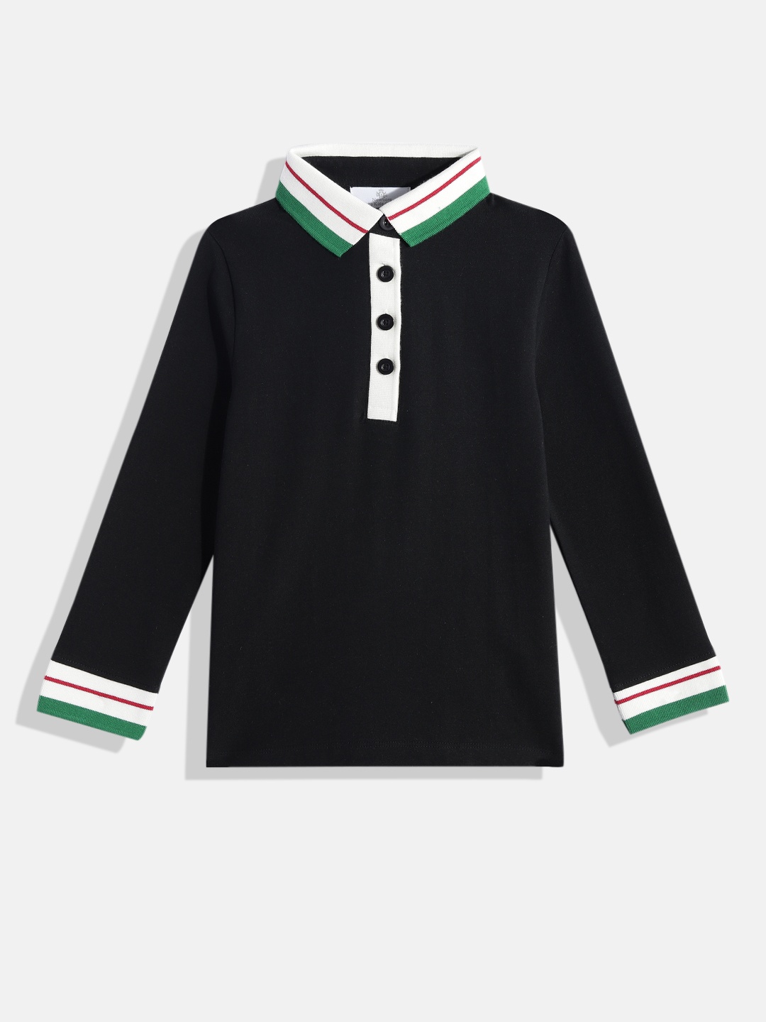 

METRO KIDS COMPANY Boys Polo Collar T-shirt, Black