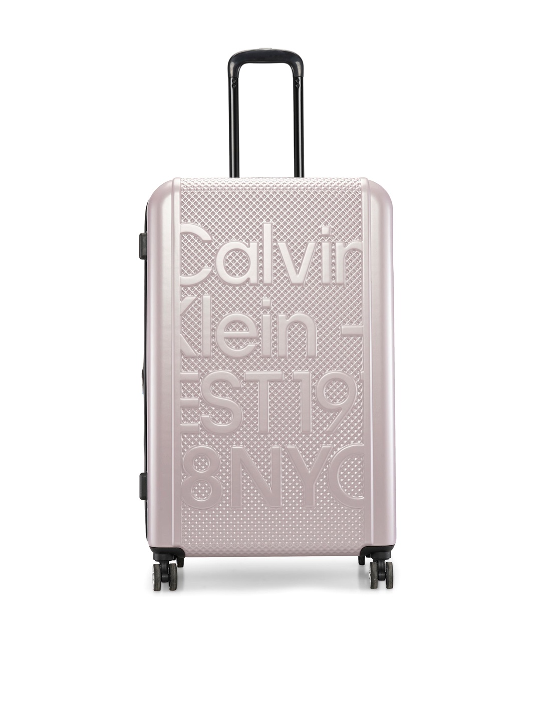 

Calvin Klein EST. IN NYC Textured Hard-Sided Large Check-In Trolley Suitcase, Purple