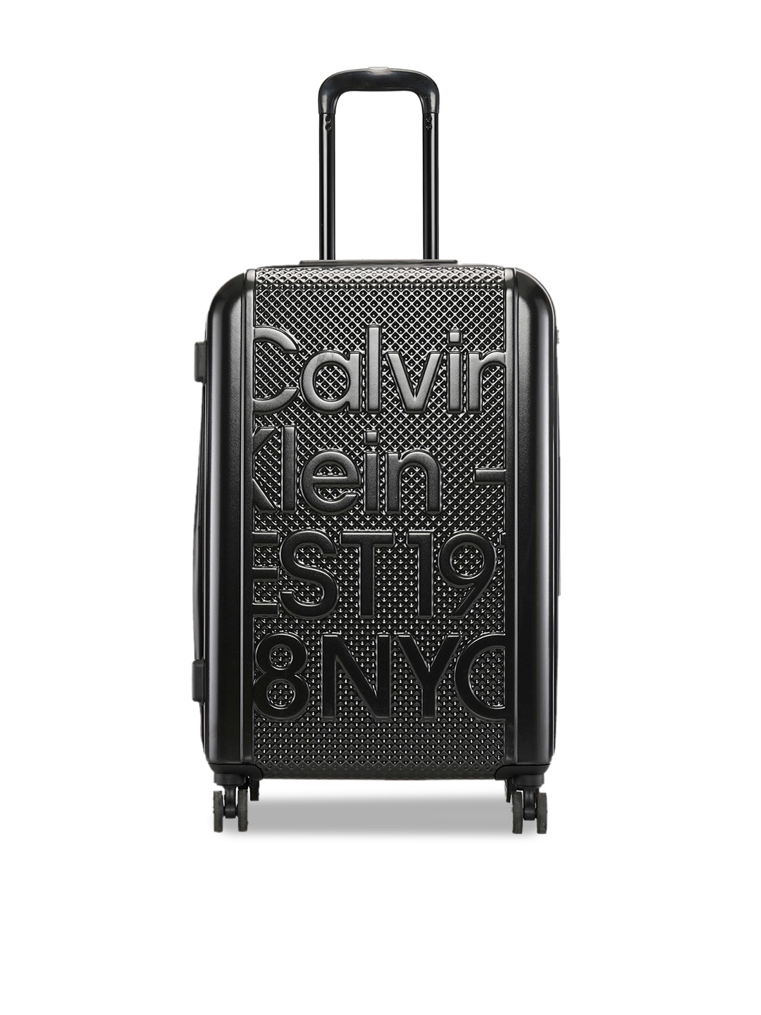 

Calvin Klein EST. IN NYC Textured Hard-Sided Medium Check-In Trolley Suitcase, Black