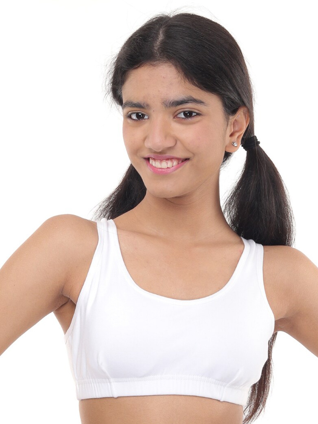 

GOCHIKKO Full Coverage Anti Odour Cotton Workout Bra With All Day Comfort, White