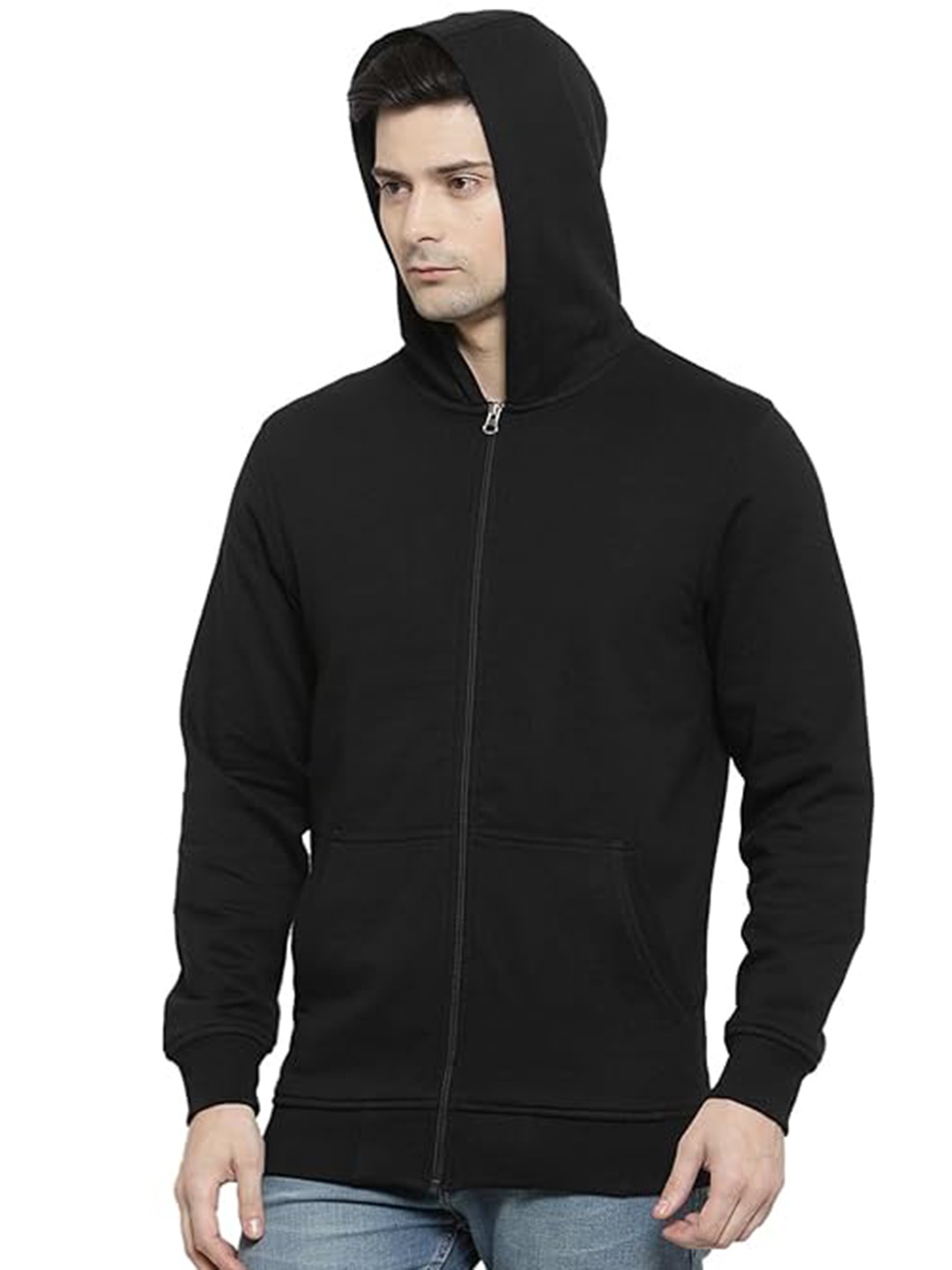 

GAINELL Hooded Long Sleeves Fleece Sweatshirt, Black