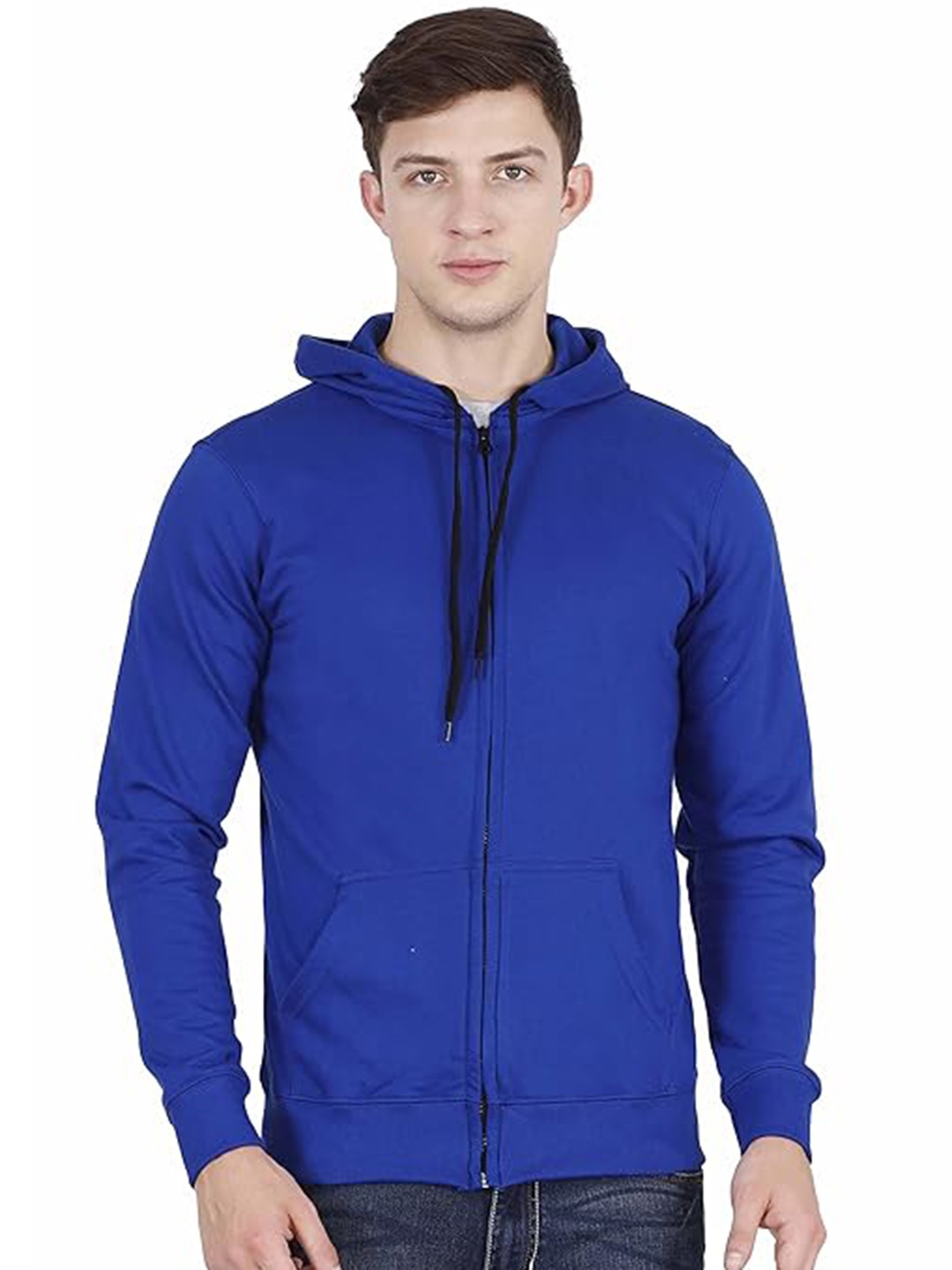 

GAINELL Hooded Front Open Sweatshirt, Blue