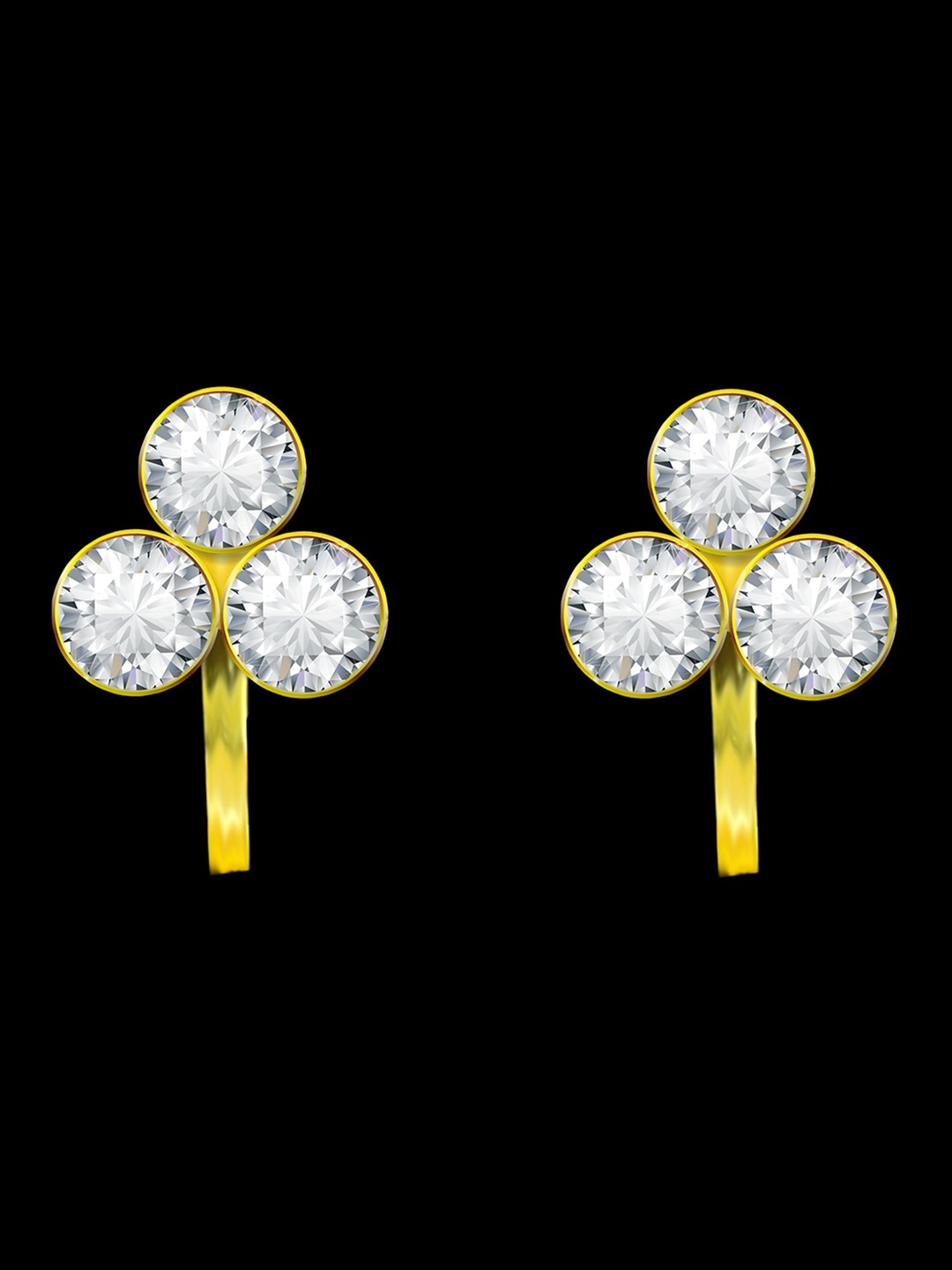 

Comet Busters Gold-Plated Contemporary Clip On Non Piercieng Earrings