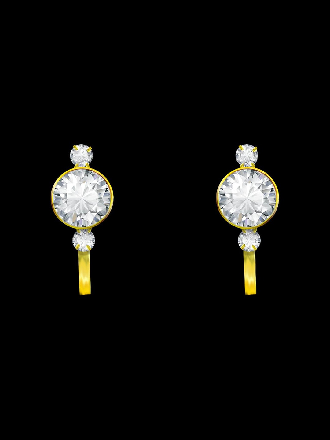 

Comet Busters Gold-Plated Contemporary Clip On Non Piercieng Earrings