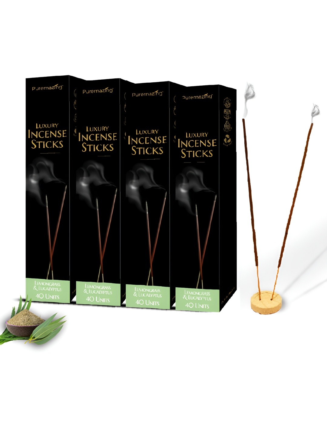

Imvelo Green your hygiene Brown 4 Pieces Lemongrass & Eucalyptus Wooden Incense Sticks