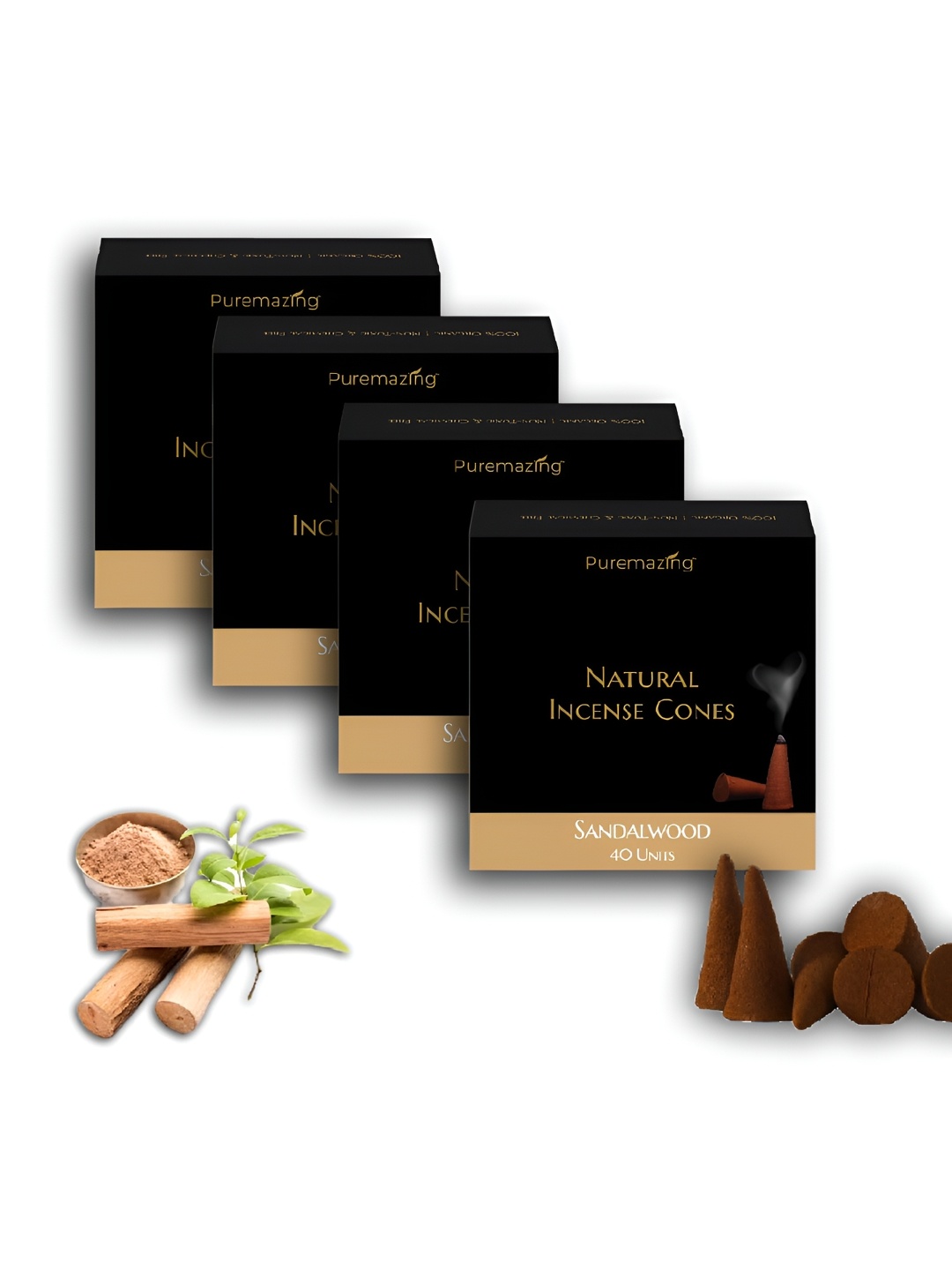 

Imvelo Green your hygiene Puremazing 4 Pieces Brown Sandalwood Natural Incense Cones