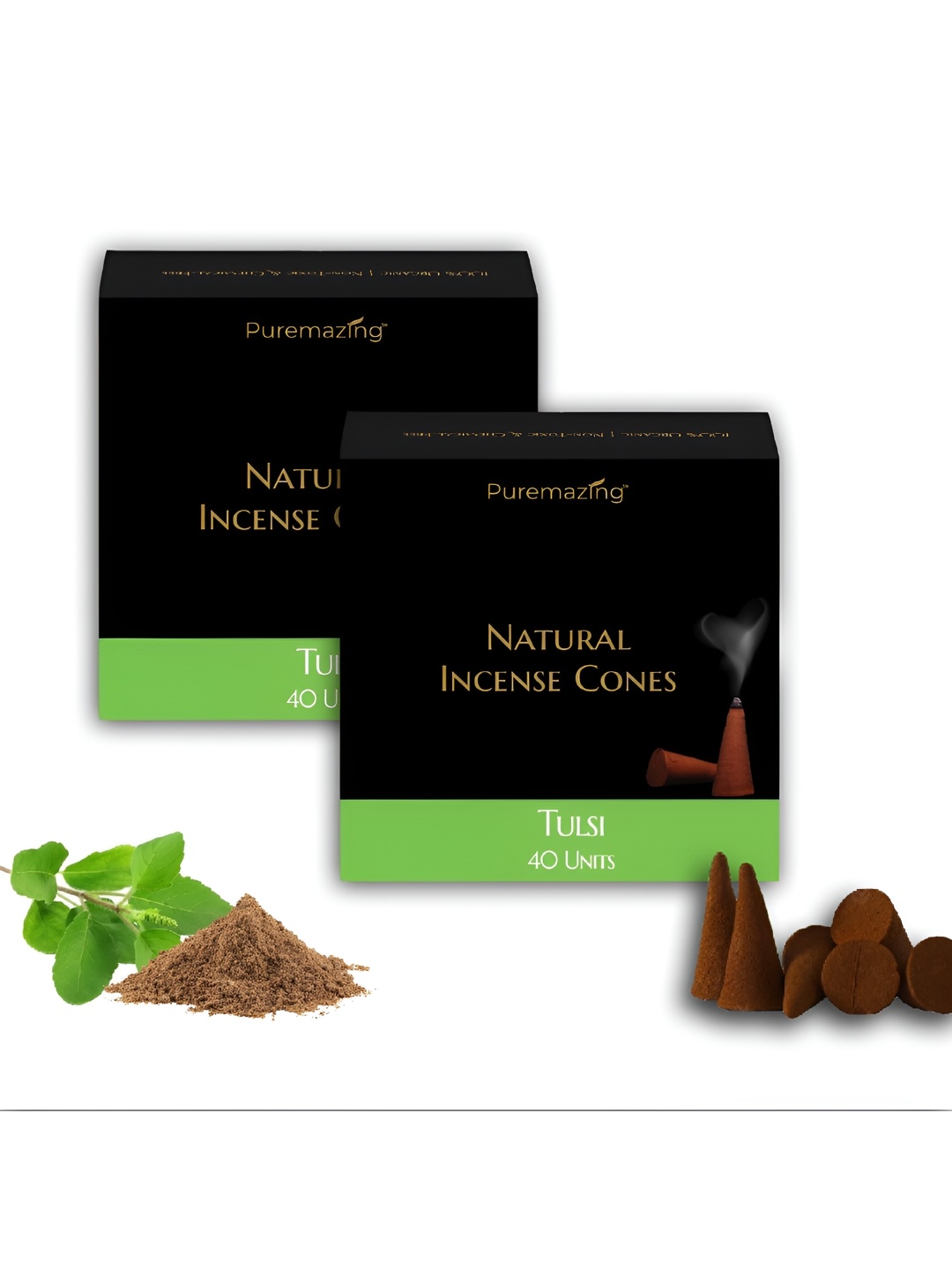 

Imvelo Green your hygiene Puremazing 2 Pieces Brown Tulsi Natural Incense Cones
