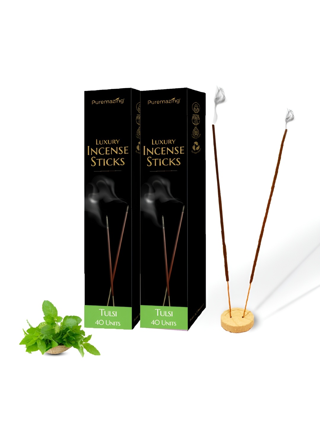 

Imvelo Green your hygiene Puremazing 2 Pieces Brown Tulsi Natural Incense Sticks