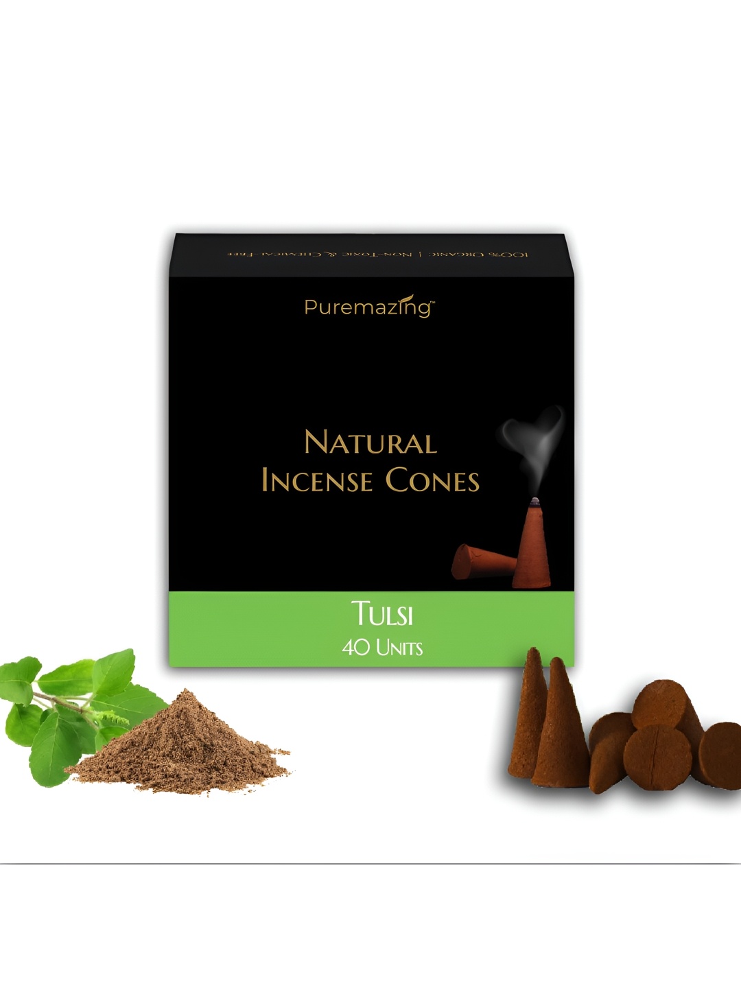 

Imvelo Green your hygiene Puremazing Brown Tulsi Natural Incense Cones