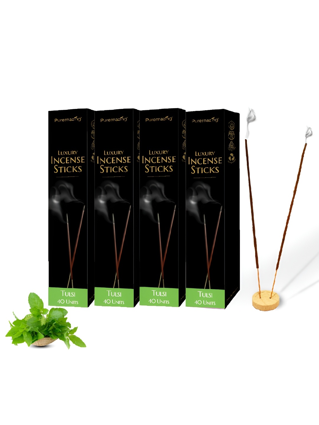 

Imvelo Green your hygiene Puremazing 4 Pieces Brown Tulsi Natural Incense Sticks