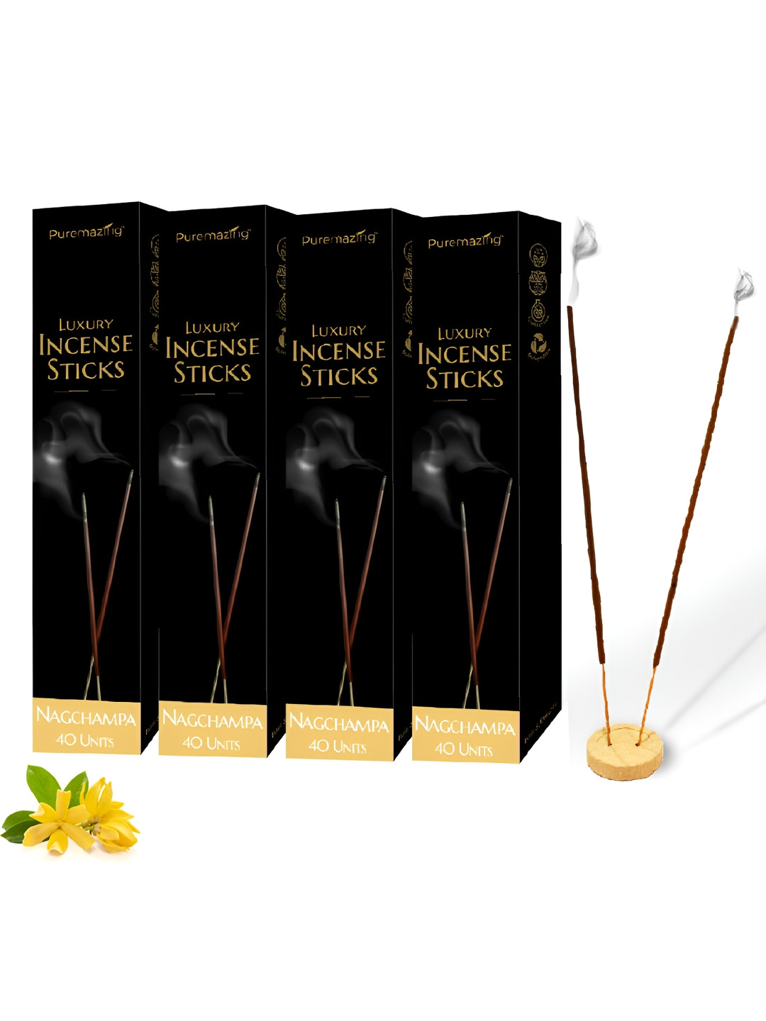 

Imvelo Green your hygiene Puremazing 4 Pieces Brown Nagchampa Natural Incense Sticks