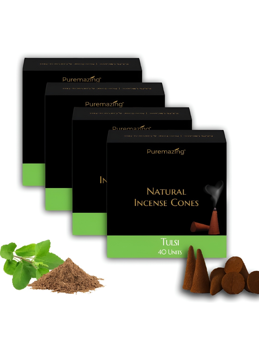 

Imvelo Green your hygiene Puremazing 4 Pieces Brown Tulsi Natural Incense Cones
