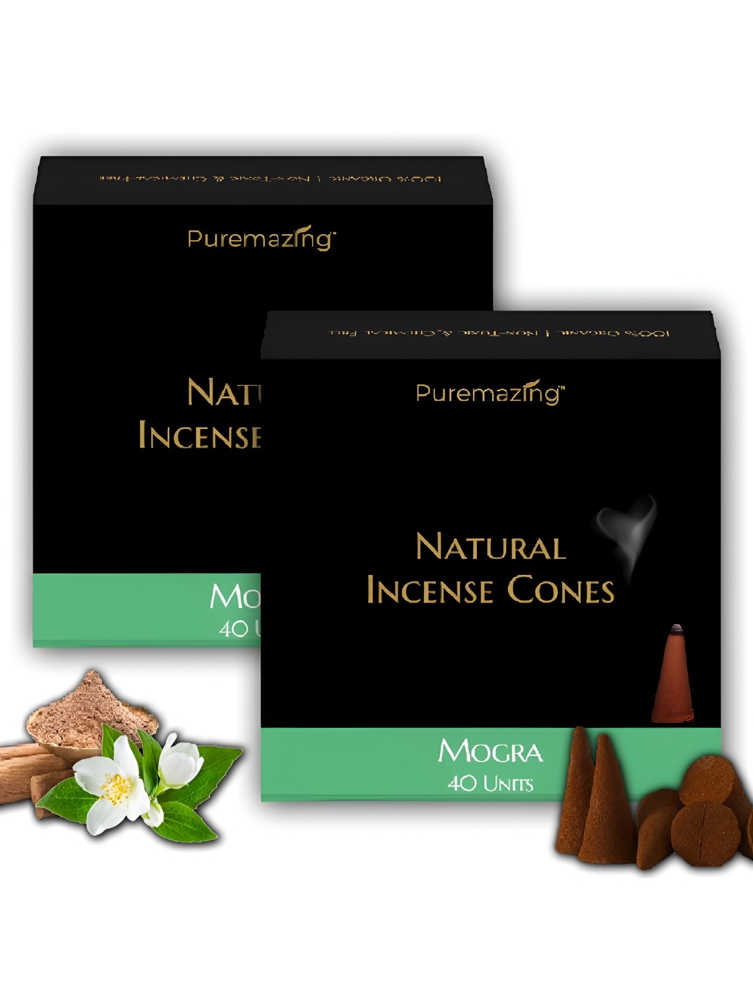 

Imvelo Green your hygiene Puremazing 2 Pieces Brown Mogra Natural Incense Cones