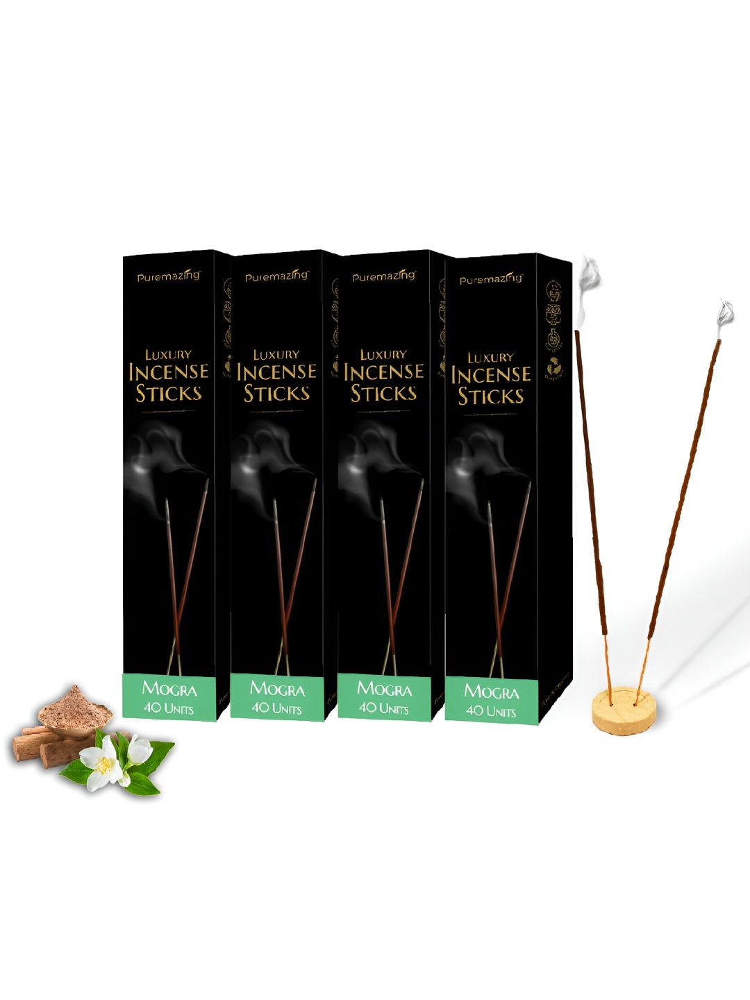 

Imvelo Green your hygiene Puremazing 4 Pieces Brown Mogra Natural Incense Sticks