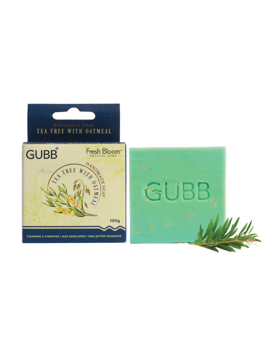 

GUBB Tea Tree With Oatmeal Fresh Blossom Bathing Soap - 100g, Green