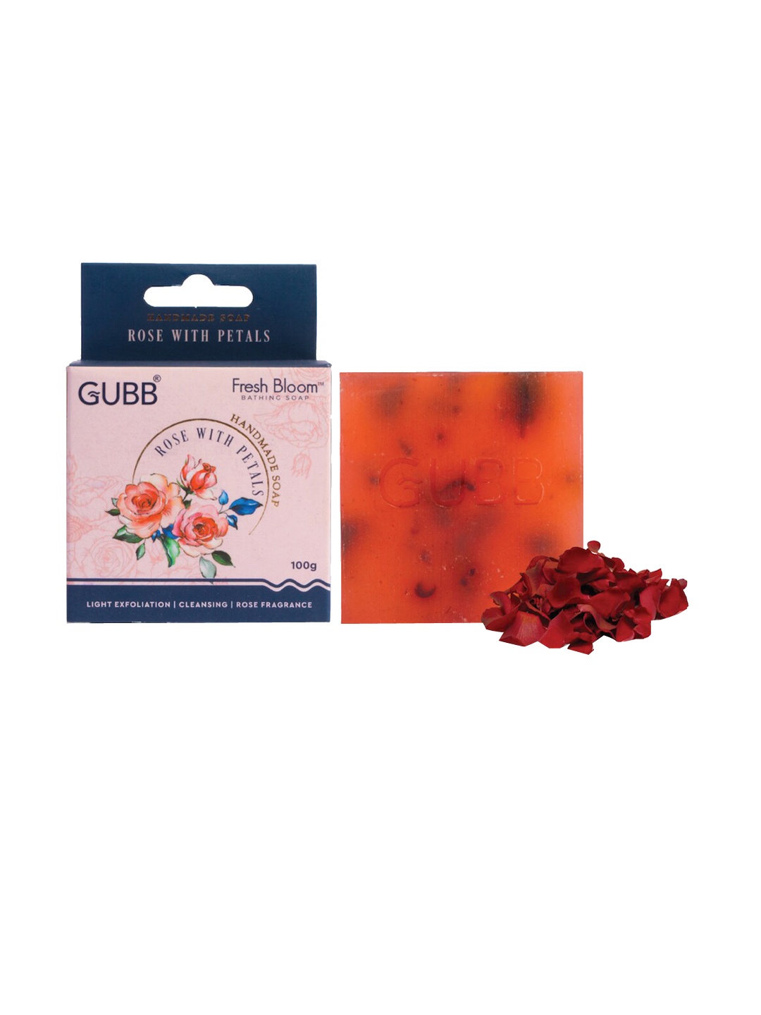 

GUBB Rose With Petals Fresh Blossom Bathing Bar - 100g, Pink