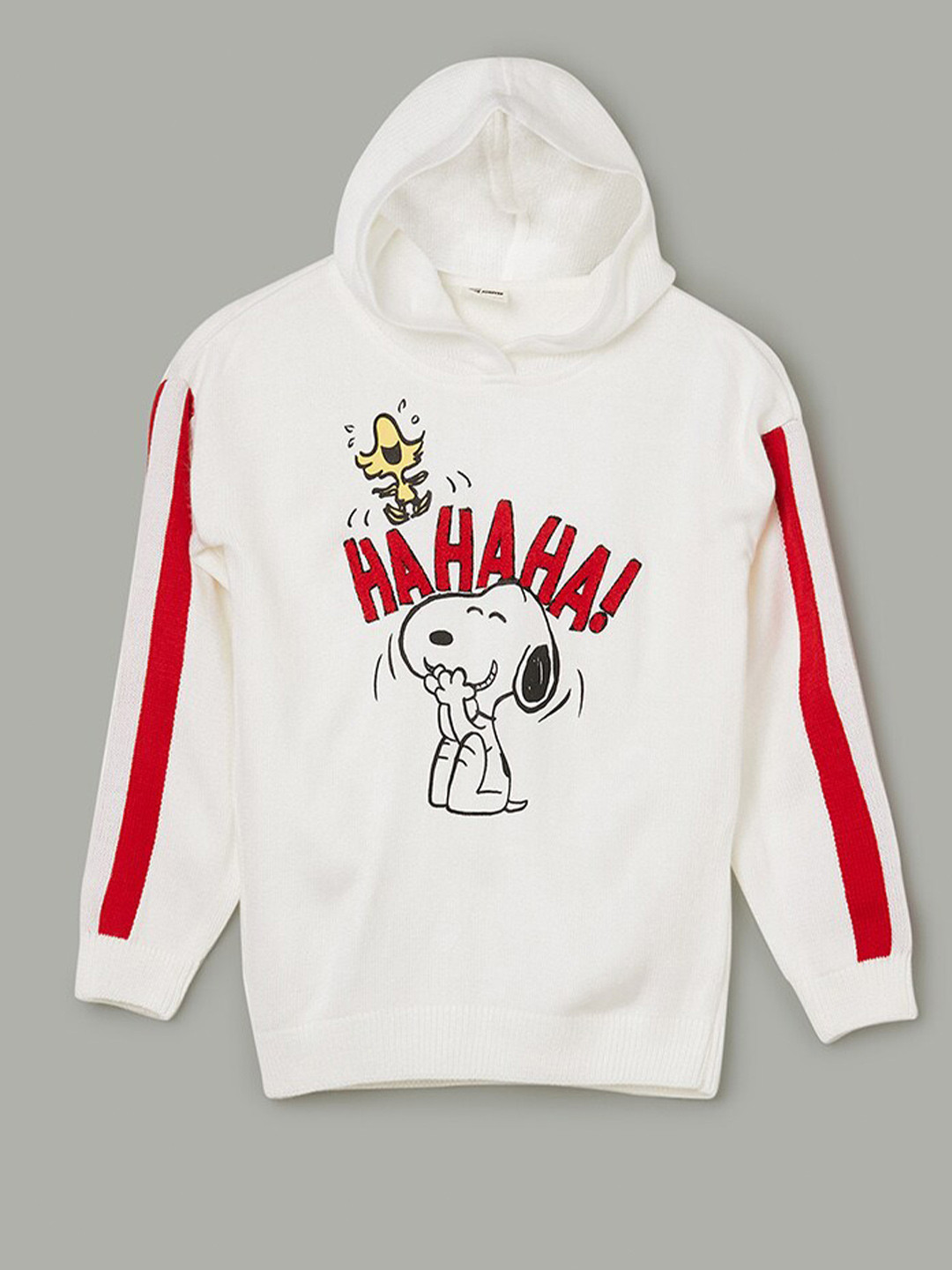 

Fame Forever by Lifestyle Girls Snoopy Printed Hooded Pullover, Off white