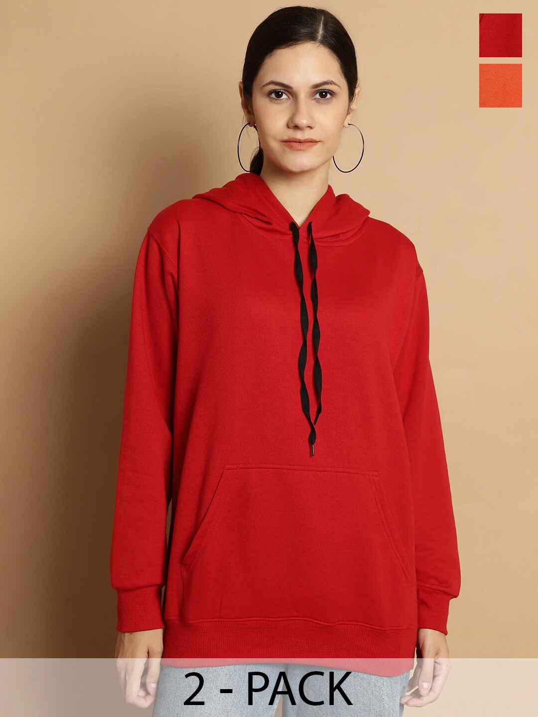 

MACK JONNEY Pack Of 2 Fleece Sweatshirt, Red