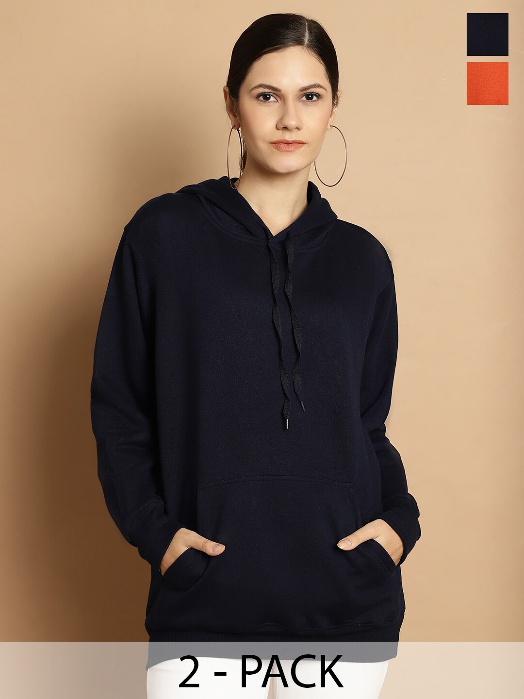 

MACK JONNEY Pack Of 2 Hooded Pullover Sweatshirts, Navy blue