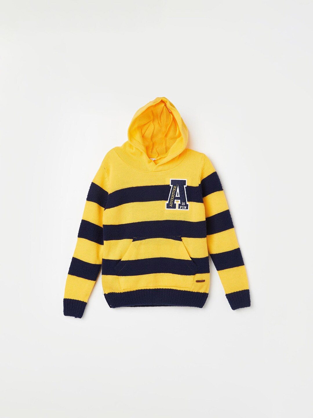

Fame Forever by Lifestyle Boys Striped Hooded Pullover, Yellow