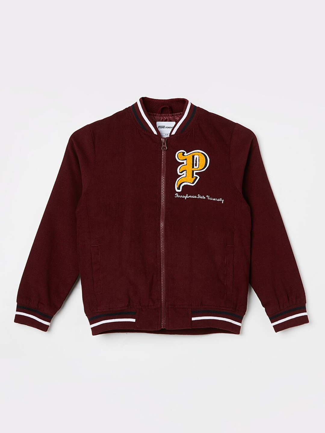 

Fame Forever by Lifestyle Boys Long Sleeves Pure Cotton Sporty Jacket, Red