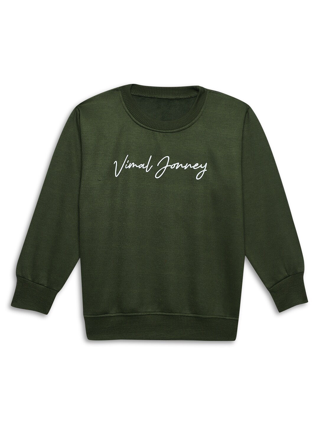 

VIMAL JONNEY Kids Typography Printed Pullover Sweatshirt, Olive