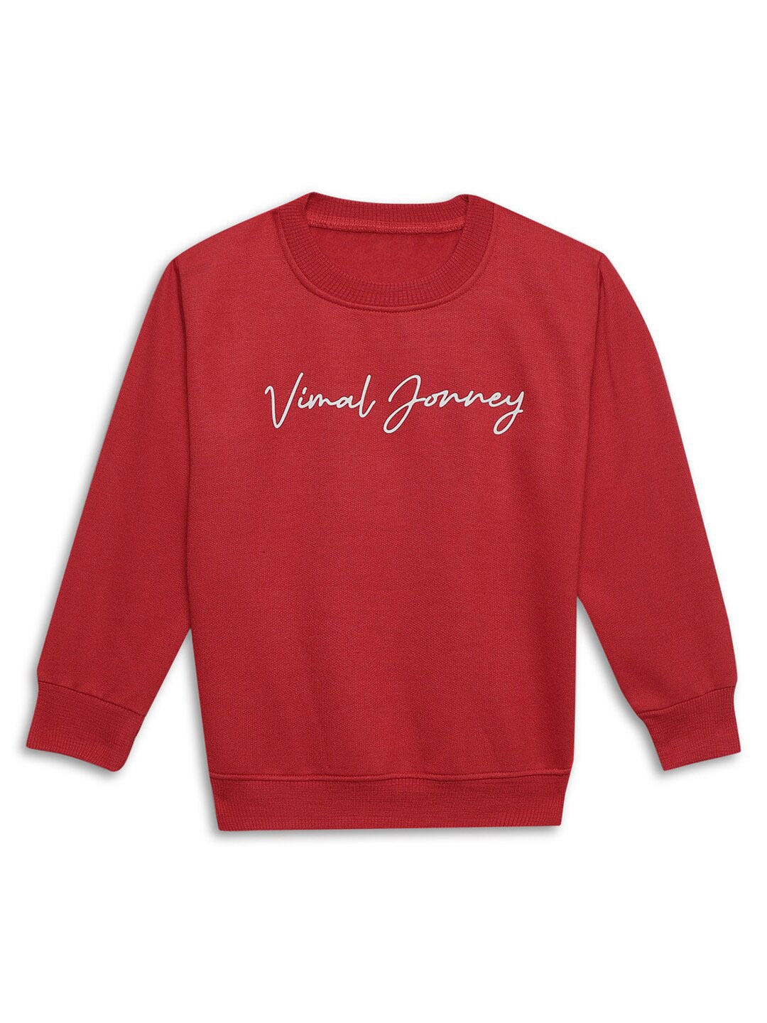 

VIMAL JONNEY Kids Typography Printed Fleece Sweatshirt, Maroon